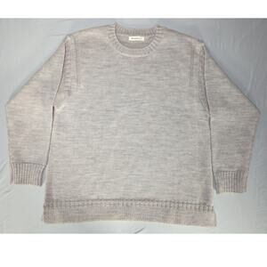 Woolovers Womens XL 100% Wool Sweater Lilac Tunic Crew Neck Knit Pullover Jumper